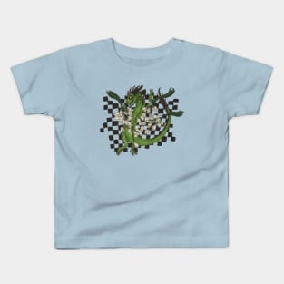 Checkered Green Dragon Kids T-Shirt